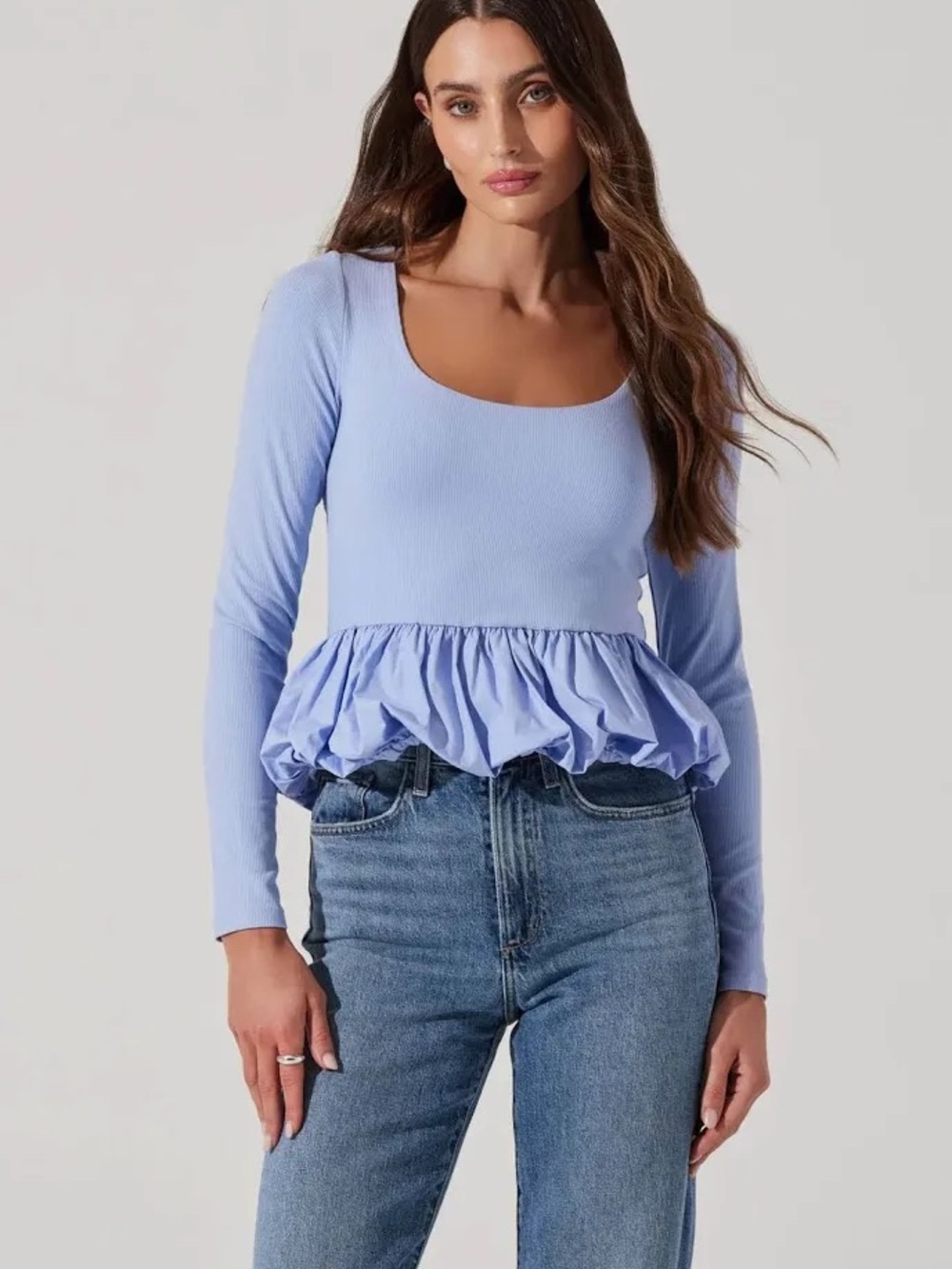 Blue peplum top Astr